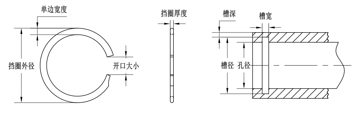 VKM-9孔用單層螺旋擋圈